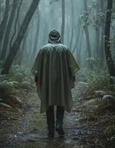 Poncho Impermeable Verde 2