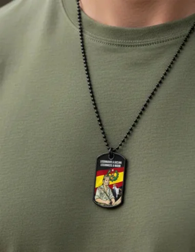 Chapa Legionarios con Cadena Metálica de Bolas ,Hazte con la Tuya