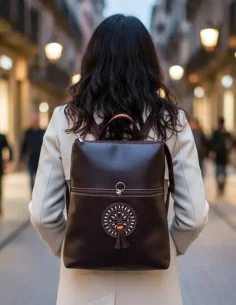 Mochila Cuero Engrasado Bandera España