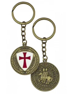 Llavero Templario en Oro Viejo