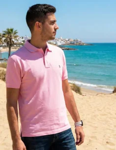 Polo Rosa Hombre Bandera España | 100% Algodón Piqué | Arenal de Sevilla