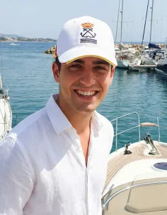 Gorra Capitán de Yate Bandera España Blanca