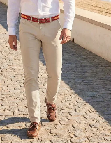 Pantalón Sport Bandera España Camel