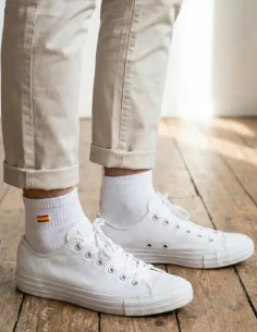 Calcetines Tobilleros Bandera España Blancos