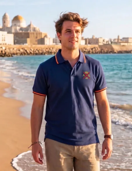 Polo Imperio Español Cruz de Borgoña Bordada