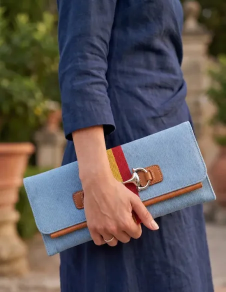 Cartera de Mano Celeste Bandera España