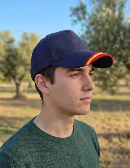 Gorra Azul Marino Franjas España