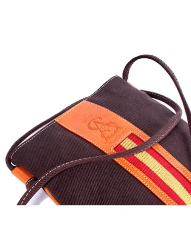 Bandolera Bandera España Lona Chocolate