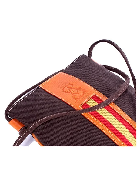 Bandolera Bandera España Lona Chocolate