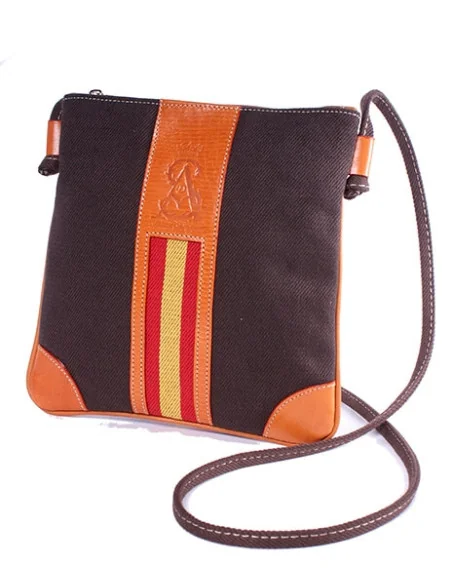 Bandolera Bandera España Lona Chocolate