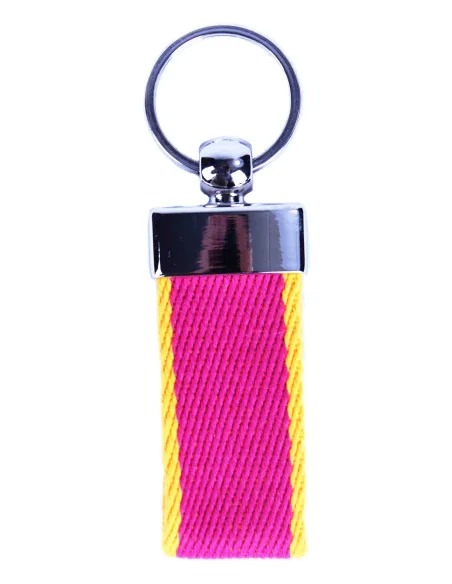 Llavero de Loneta en Rosa Capote y Amarillo