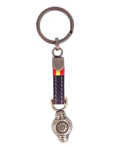 Llavero Taurino con Montera en Bronce con Bandera de España