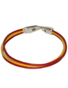 Pulsera Cuero Bandera España 3 Cordones Fina Catálogo Productos
