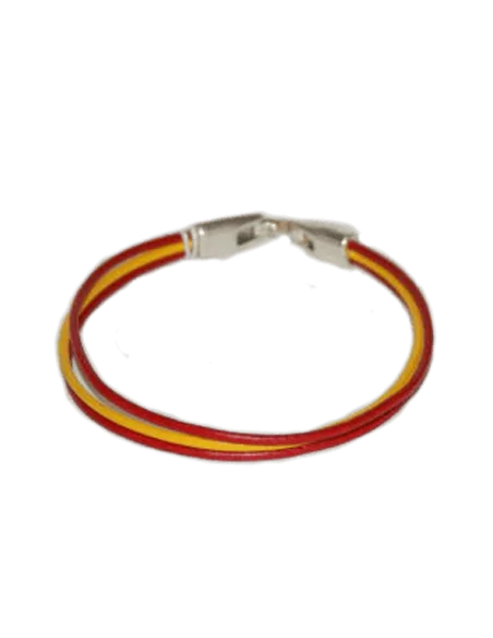 Pulsera Cuero Bandera España 3 Cordones Fina Catálogo Productos